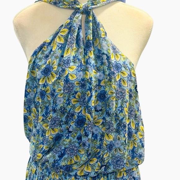 NWT Ramy Brook Kent Daisy Printed Midi Dress In Blue Size Medium - Picture 3 of 12